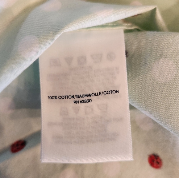 Lands' End Traditional Fit Ladybug Polka Dot Print Button Down Shirt L - Picture 5 of 6
